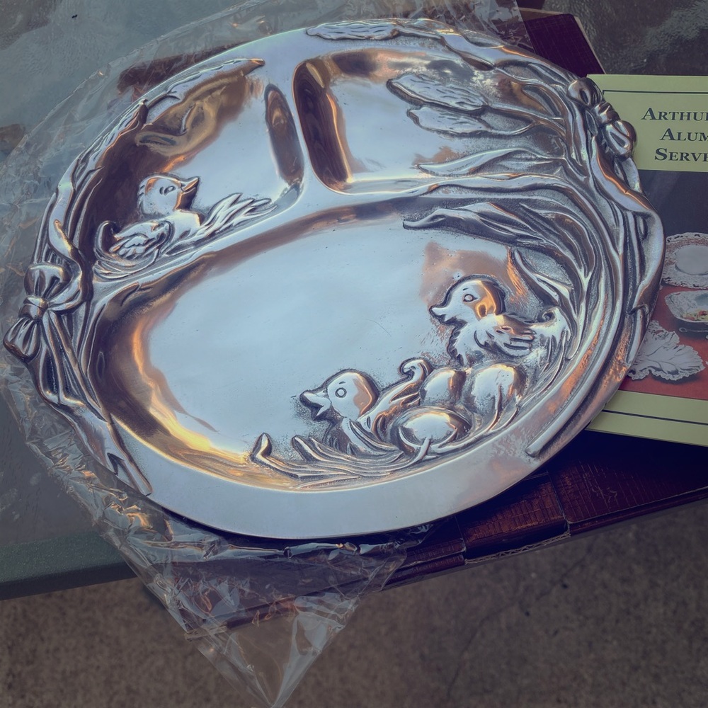 NIB Arthur Court Silver Baby Keepsake Serving Plate